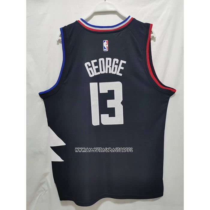 Paul George NO 13 Camiseta Los Angeles Clippers Statement 2022-23 Negro